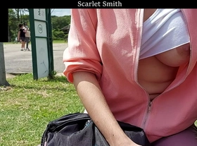 Practically no top in the park from an amateur exhibitionist