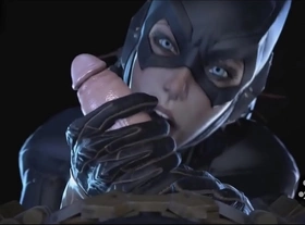 Batgirl doing blowjob - 3d