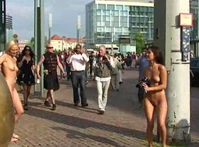 Hot agnes and crazy linda naked on public streets