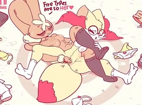 Pokemon Lopunny Dominating Braixen in Wrestling by Diives